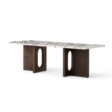 Table basse Androgyne Lounge Wood marbre beige bois naturel / 120 x 45 x H 37,8 cm - Base bois - Audo Copenhagen