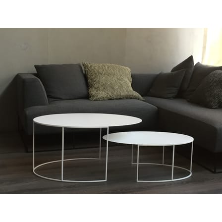 Table basse Slim Irony ovale métal blanc / 70 x 42 H 29 cm - Zeus