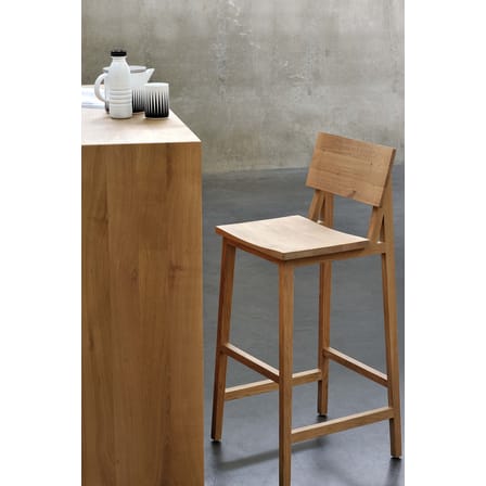 Tabouret de bar N4 bois naturel / H 80 cm - Chêne massif - Ethnicraft