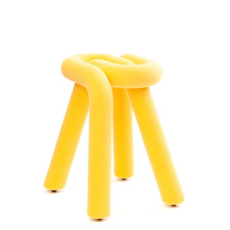 Tabouret rembourré Bold tissu jaune - Moustache