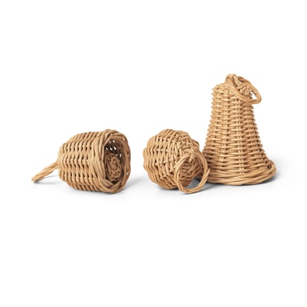 Boule de Noël Braided fibre végétale marron / Set de 3 - Rotin tressé main - Ferm Living