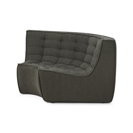 Canapé d'angle N701 tissu vert / Module d'angle arrondi 90° - L 120 cm / Coton recyclé - Ethnicraft