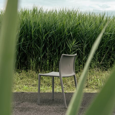 Chaise empilable RE Air-Chair plastique gris / Recyclé - Jasper Morrison, 2000 - Magis
