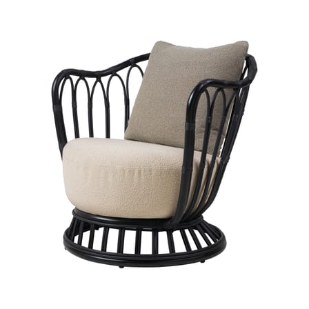 Fauteuil rembourré Grace Outdoor tissu / Tressage polyéthylène - Gubi
