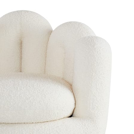 Fauteuil pivotant Serpentine blanc / Tissu bouclette - Jonathan Adler