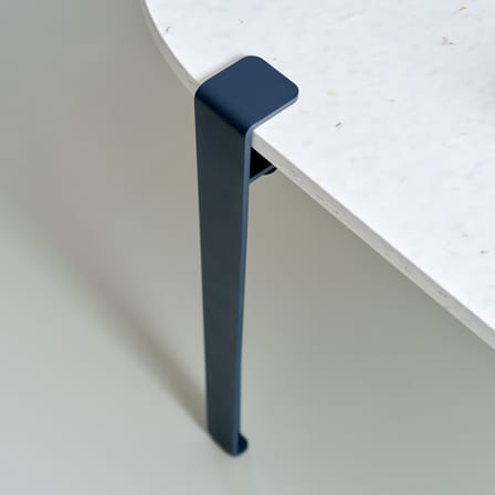 Fuß  metall blau mit Sockel für Schraubstock / H 43 cm - Für Couchtische oder Bänke - TIPTOE
