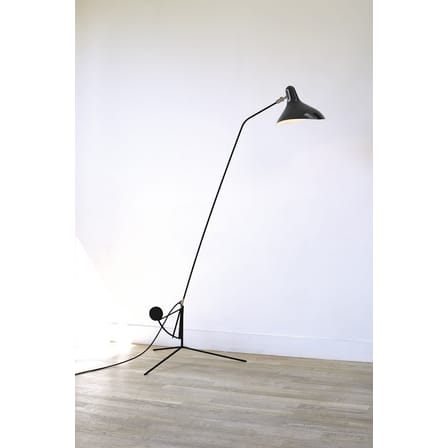 Lampadaire Mantis BS1 métal noir / Schottlander - Réédition 1951 - Tripode - DCW éditions