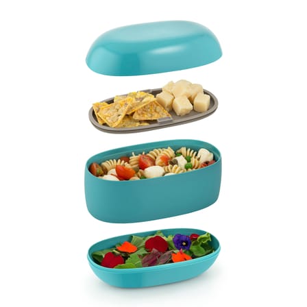 Lunch box Food à porter plastique gris / Large - 3 compartiments - Alessi
