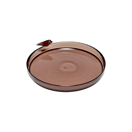 Plateau Perch verre marron / Large - Ø 35 cm - Serax