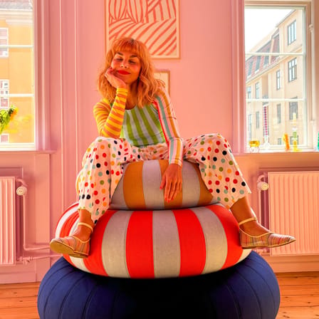 Pouf d'extérieur gonflable Float Medium tissu multicolore / Ø 100 cm - STUDIO ABOUT