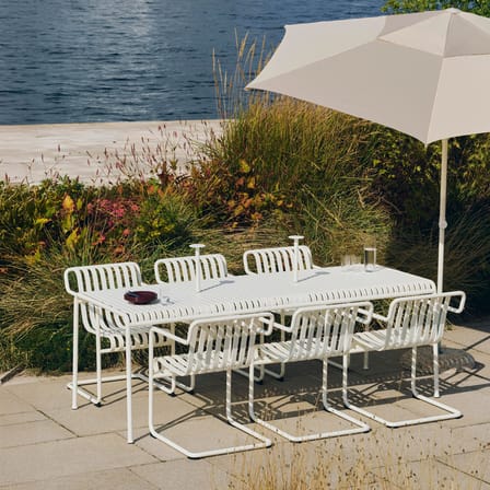 Palissade Rectangular table metal white / 220 x 90 cm - Hay
