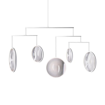 Suspension Focus X5 blanc / LED - L 160 x H 131 cm - DCW éditions