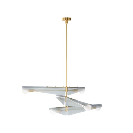 Suspension Sycamore verre gris / 3 niveaux - L 140 cm - TALA