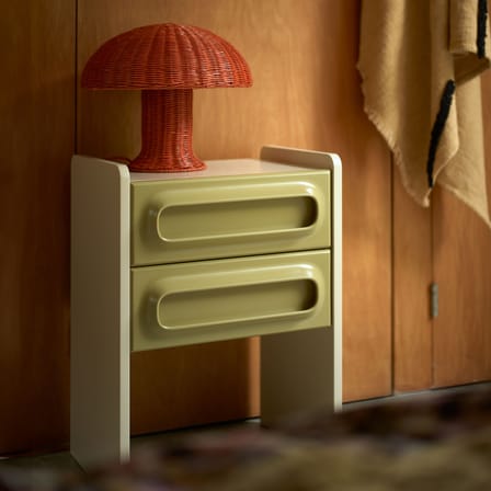 Table de chevet Space bois vert / 2 tiroirs - HK LIVING