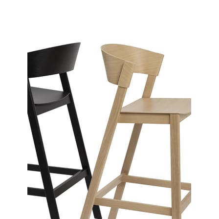 Tabouret de bar Cover bois noir / 75 cm - Muuto