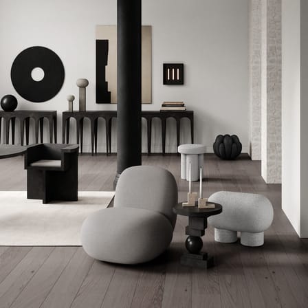 Pouf Big Foot blanc / Tissu bouclé - 101 COPENHAGEN