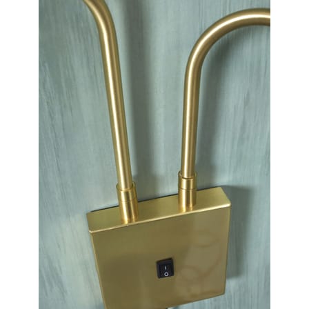 Applique avec prise Bremen métal or / 2 bras orientables - L 135 cm - It's about Romi