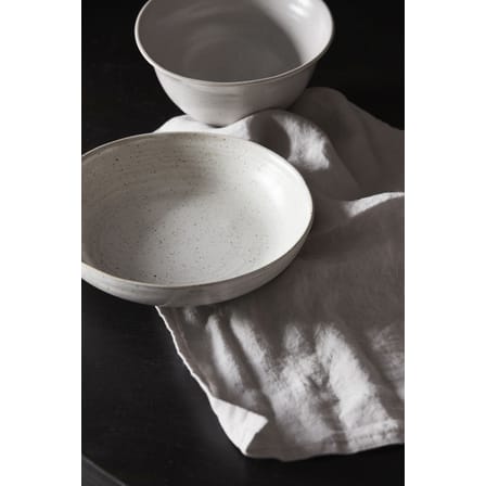 Assiette creuse Pion céramique blanc gris / Ø 19 cm - moucheté - House Doctor