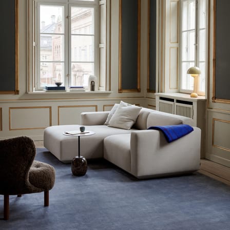 Canapé d'angle Develius C tissu gris / 3 places - L 220 cm / Dormeuse gauche - &tradition