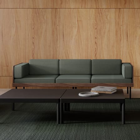 Canapé droit Cut tissu vert / 3 places - L 230 cm - KANN DESIGN