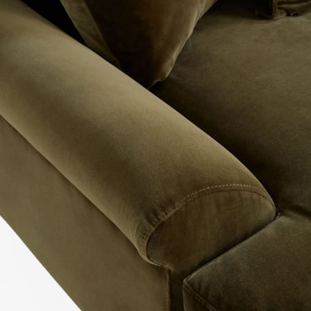 Canapé droit Greenwich vert / L 220 cm - Velours - Jonathan Adler