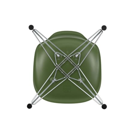 Chaise RE DSR - Eames Plastic Side Chair plastique vert / (1950) - Pieds chromés / Recyclé - Vitra