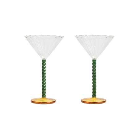 Set de 2 coupes à champagne Bold vert & jaune / 15 cl - & klevering