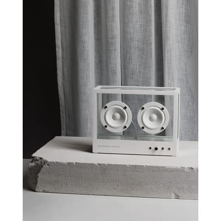 Enceinte Small verre blanc / L 26 x H 20 cm - Verre trempé - Transparent Speaker