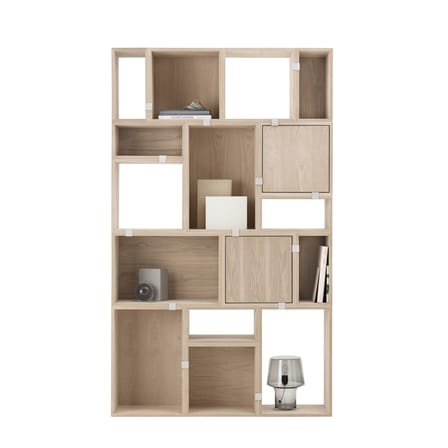 Étagère Stacked bois naturel / Medium carré 43x43 cm / Avec fond - Muuto