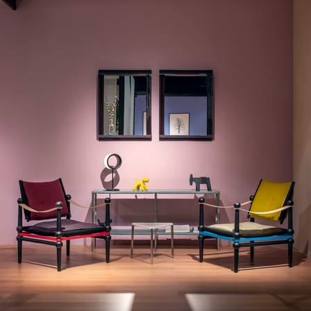 Fauteuil rembourré Twain tissu jaune / Konstantin Grcic, 2024 - Magis