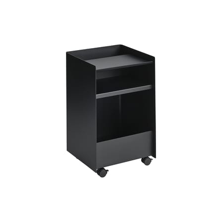 Servierwagen auf Rollen Folded Low metall schwarz / Aufgeklappt – H 61,5 cm - Muuto