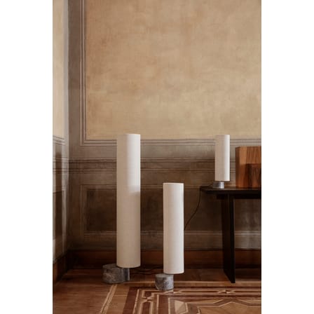 Lampadaire The Unbound LED tissu beige / H 120 cm - marbre / Pivotant - Gubi
