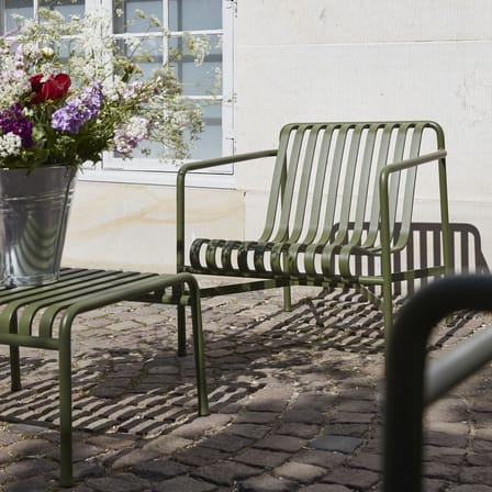 Palissade Low armchair metal green Low backrest - R & E Bouroullec - Hay
