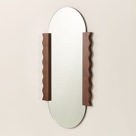 Miroir mural Heju X Nobodinoz bois marron / 53 x 100 cm - NOBODINOZ