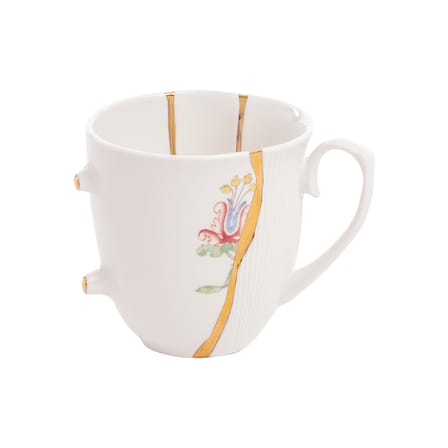 Mug Kintsugi céramique blanc / Porcelaine & or fin - Seletti