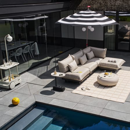 Salon de jardin Paletti Set Medium tissu marron / Table basse + canapé L 190 cm (accoudoir droite) - Fatboy