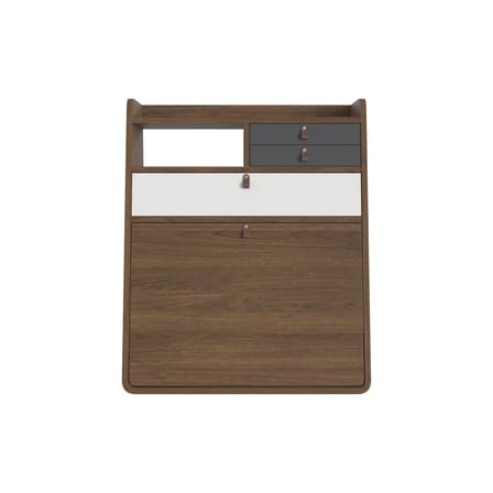 Secrétaire mural Gaston bois marron / L 60 x H 72 cm - Hartô