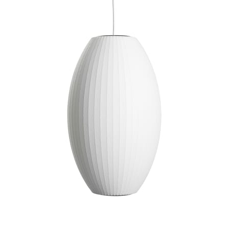 Suspension Bubble Cigar tissu blanc / Medium- Motifs verticaux / George Nelson, 1947 - Hay
