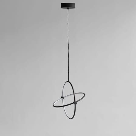 Suspension Maru Big LED métal noir / Anneaux modulables - Ø 41 cm - 101 COPENHAGEN