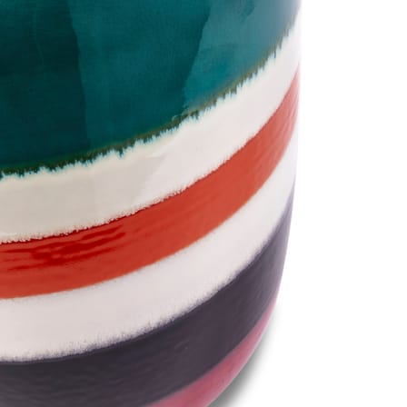 Table d'appoint Striped Pill céramique vert / Ø 34 x H 46,5 cm - POLSPOTTEN