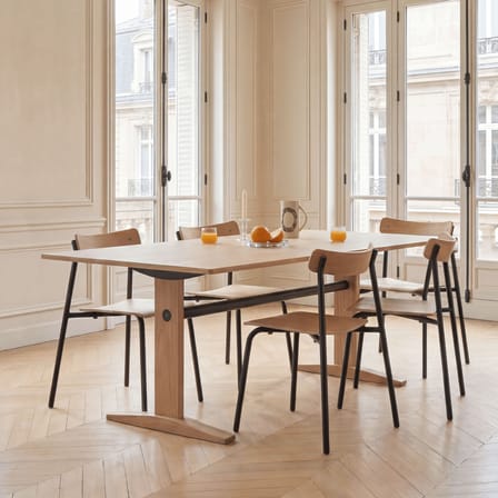 Table rectangulaire Post bois naturel / 160 x 95 cm - 6 places - TIPTOE