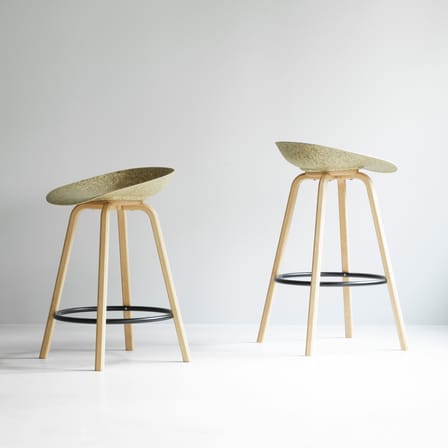 Tabouret de bar Mat / H 75 cm - Algue marine / Pieds hêtre - Normann Copenhagen