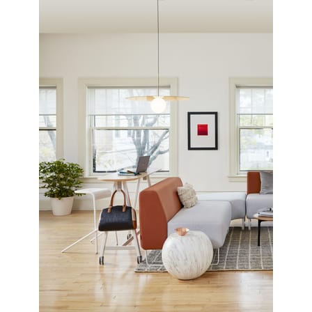 Tavolino d'appoggio Bong materiale plastico corian bianco grigio / Giulio Cappellini, 2004 - Ø 48 x H 40 cm - Fibra di vetro & résine - Cappellini