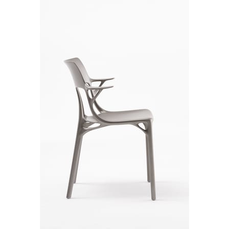 A.I Armchair plastic material grey silver / Designed by artificial intelligence - Kartell