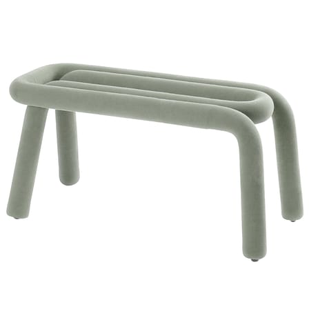 Banc rembourré Bold tissu vert / L 100 cm - Moustache