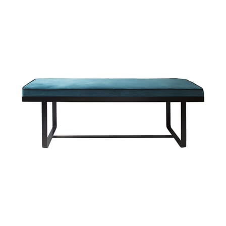 Banc rembourré Gaspard tissu bleu / Velours - L 140 cm - Maison Sarah Lavoine