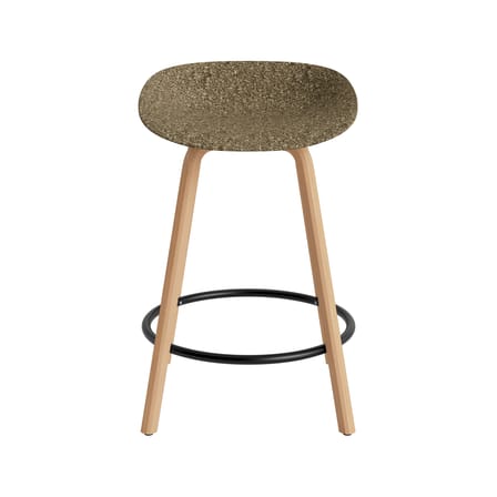 Barhocker Mat faser braun / H 65 cm - Alge Marine / Füße Buchenfurnier - Normann Copenhagen