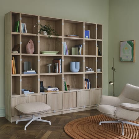 Bibliothèque Stacked bois blanc / Configuration 1 - L 262 x H 228 cm - Muuto