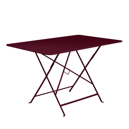 Tavolo pieghevole Bistro metallo rosso / 117 x 77 cm - 6 persone - Foro per ombrellone - Fermob