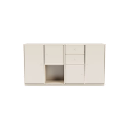 Couple Dresser wood white / W 139.2 x D 38 x H 72.6 cm - MONTANA